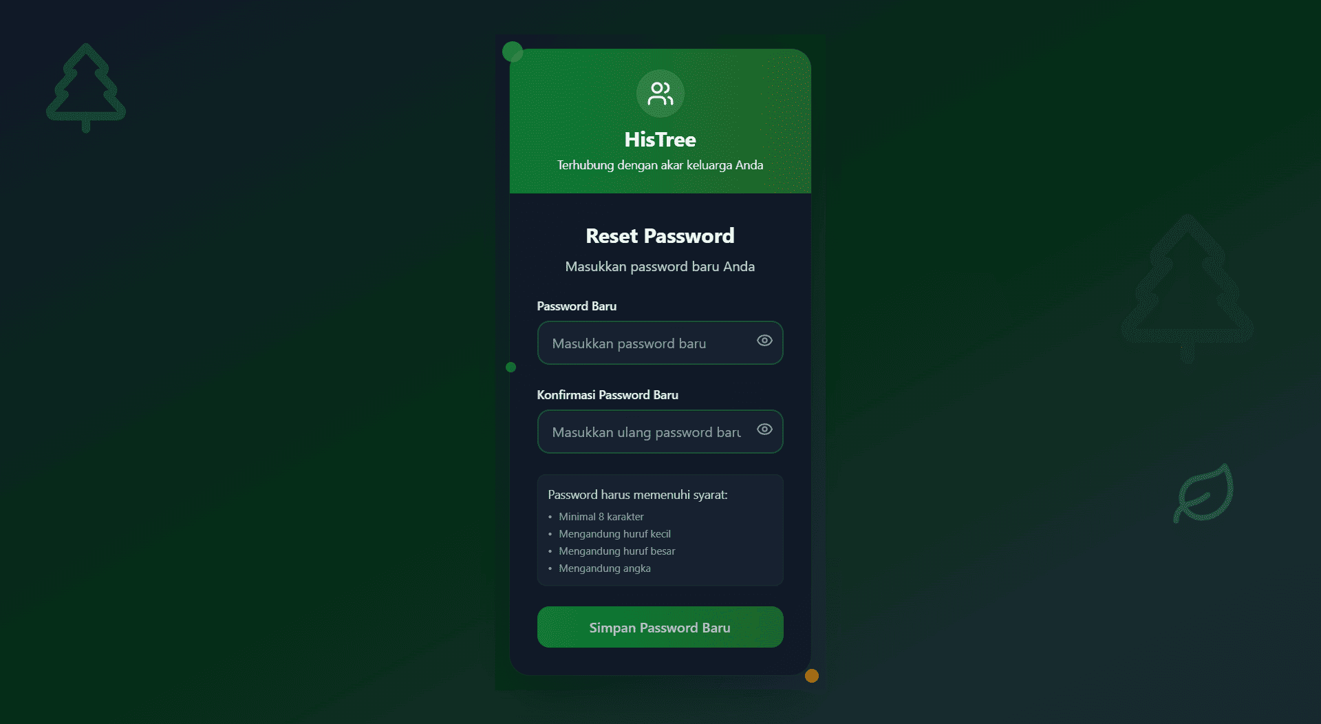 Form Password Baru